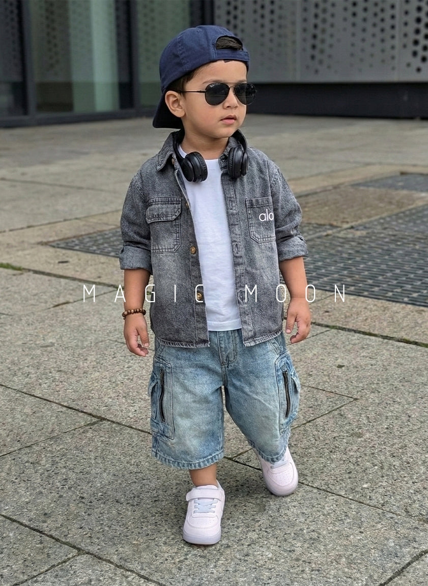 Unisex Full Sleeve Oversized Denim Shirt