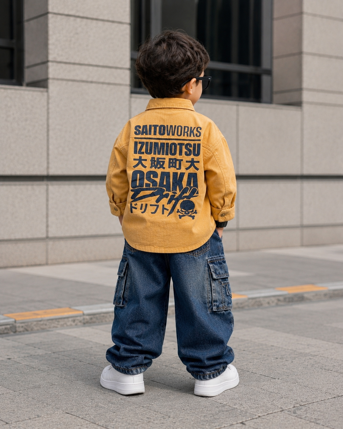 SHFS22 Boys Full Sleeve Oversized Back Printed Shirt